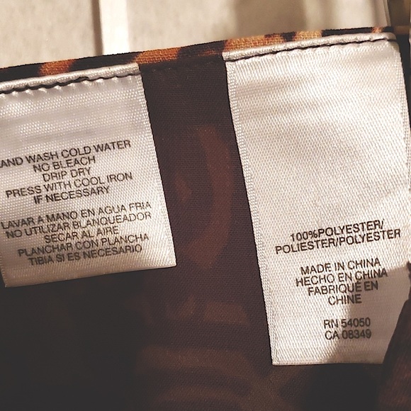 JONES NEW YORK FLORAL BROWN POLYESTER PRINT SKIRT SZ 12 - Picture 6 of 8